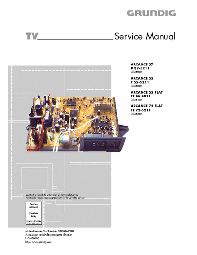 GRUNDIG Arance 37, Arance 55 (Flat), Arance 72 (Flat) Service Manual Tv Color [Mod. GBA6600, GBA6500, GBA6400, GBA6300] Part 1/3 - Pag. 51