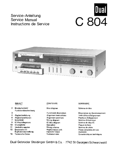 Dual C 804 service manual