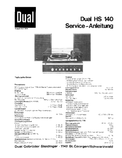Dual HS 140 service manual