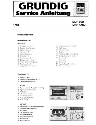 Grundig MCF 500 600 service manual
