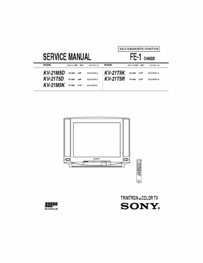 Sony KV-21M5D/K;KV-21T5D/K/R CHASSIS:FE-1