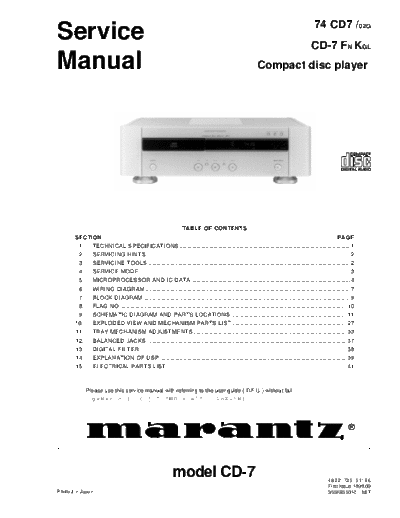 Marantz CD7 cd player