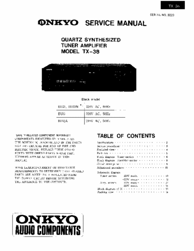 Onkyo TX38 receiver