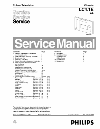 PHILIPS LC4.1EAA CHASSIS LCDTV service manual