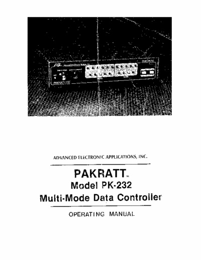 AEA PK232 Operating Manual part1