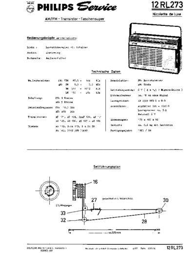 Philips Nicolette de luxe 12RL273 service manual