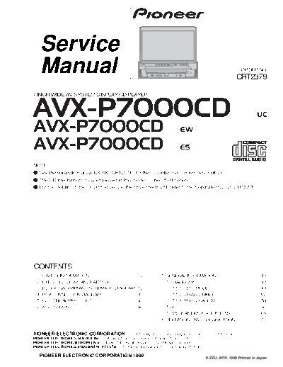 PIONEER AVX-P7000CD AVX-P7000CD