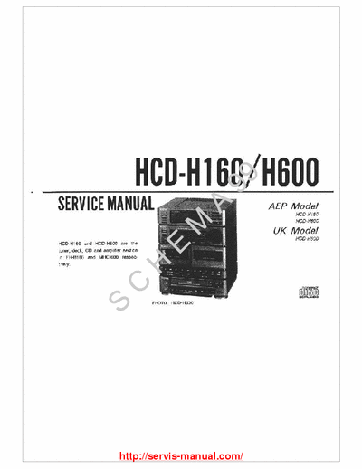 SONY HCD-H160, HCD-H600 Schematics