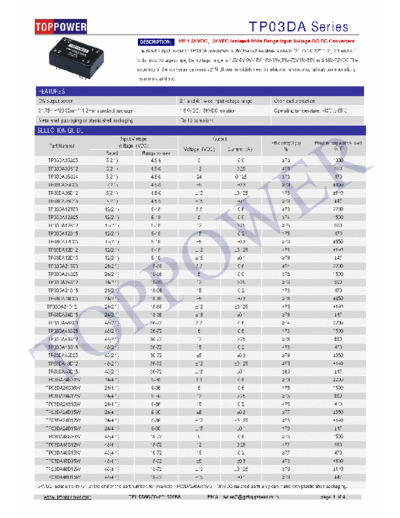 TOPPOWER tp03da 3w dc-dc converter