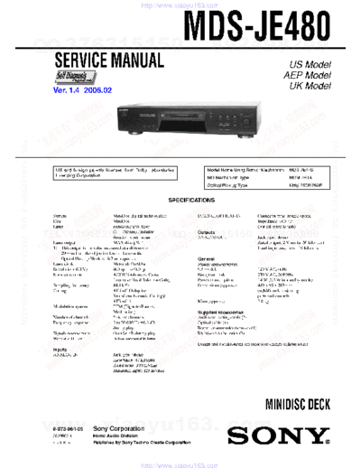 Sony MDS-JE480 Sony MDS-JE480 service manual