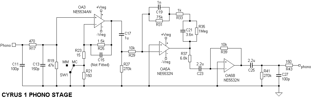 Cyrus 1 amplifier (phono)