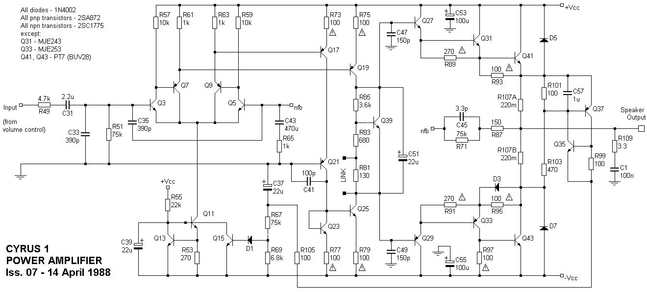 Cyrus 1 amplifier (power amp)