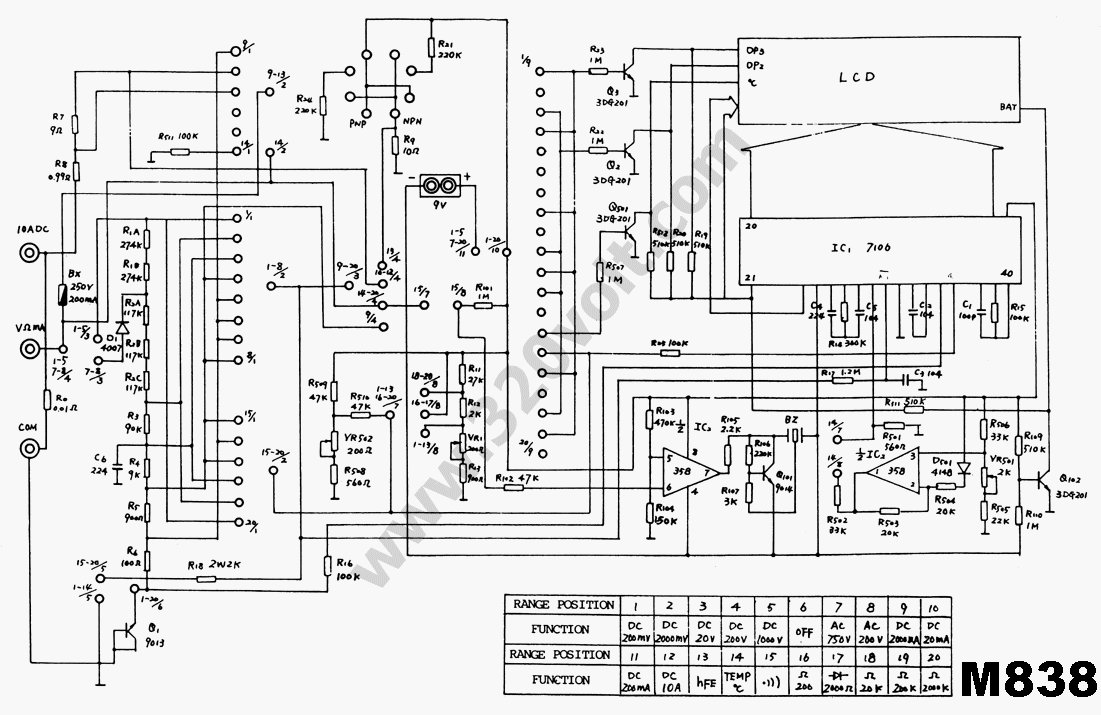  M-838 Multimeter digital  . M-838