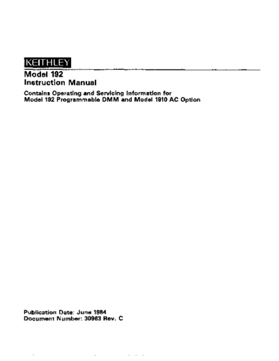 Keithley KEITHLEY192  Keithley 192 KEITHLEY192.pdf