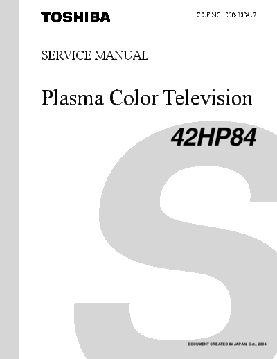 TOSHIBA Toshiba 42HP84 [SM]  TOSHIBA LCD 42HP84 Toshiba_42HP84_[SM].pdf