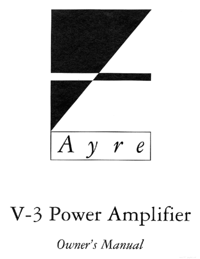 AYRE hfe ayre v-3 en  AYRE V-3 hfe_ayre_v-3_en.pdf