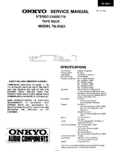 ONKYO hfe onkyo ta-r301 service  ONKYO Audio TA-R301 hfe_onkyo_ta-r301_service.pdf