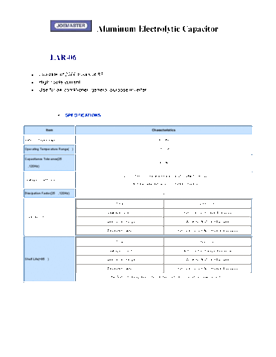 Joemaster [lug-terminal] LAR-06 Series  . Electronic Components Datasheets Passive components capacitors Joemaster Joemaster [lug-terminal] LAR-06 Series.pdf