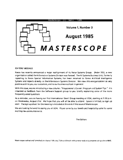 xerox Masterscope 1-03 aug85  xerox interlisp newsletters Masterscope_1-03_aug85.pdf