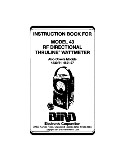 Bird BIRD43 Manual  Bird BIRD43_Manual.pdf