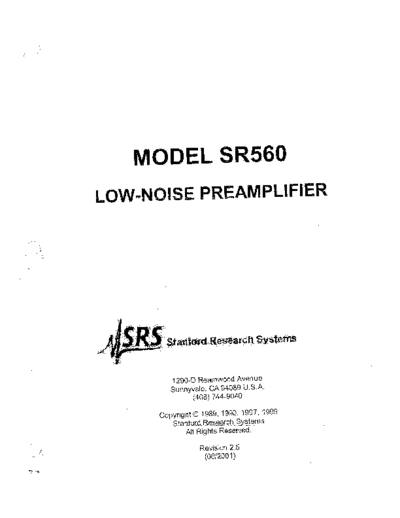 Stanford Research Systems SR560 User  Stanford Research Systems STANFORD RESEARCH SYSTEMS SR560 User.pdf