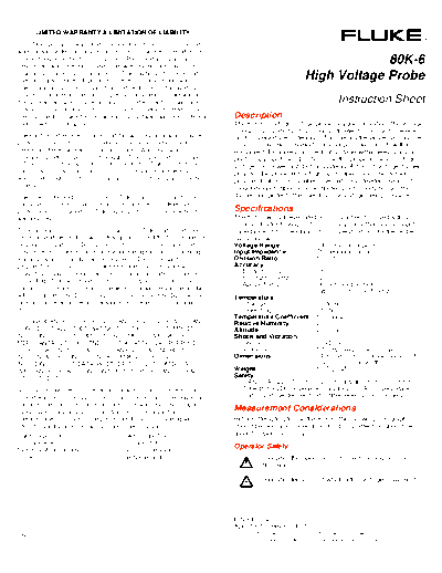 Fluke FLUKE 80K-6 Instruction  Fluke FLUKE 80K-6 Instruction.pdf