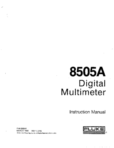 Fluke FLUKE 8505A Instruction  Fluke FLUKE 8505A Instruction.pdf