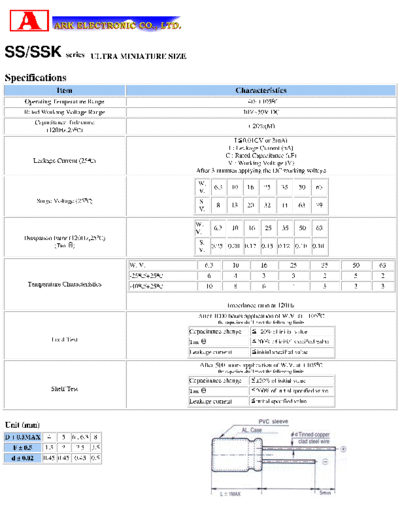 Ark [radial thru-hole] SS-SSK series  . Electronic Components Datasheets Passive components capacitors Ark Ark [radial thru-hole] SS-SSK series.pdf