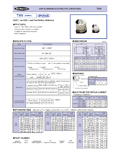Rubycon [smd] THV Series  . Electronic Components Datasheets Passive components capacitors Rubycon Rubycon [smd] THV Series.pdf