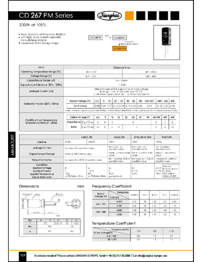 Jianghai [radial thru-hole] PM Series  . Electronic Components Datasheets Passive components capacitors Jianghai Jianghai [radial thru-hole] PM Series.pdf