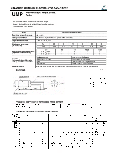 Decon [non-polar thru-hole] UMP Series  . Electronic Components Datasheets Passive components capacitors Decon Decon [non-polar thru-hole] UMP Series.pdf