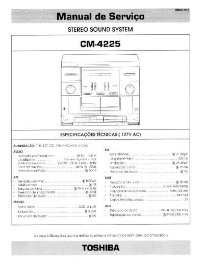 TOSHIBA hfe   cm-4225 service pt  TOSHIBA Audio CM-4225 hfe_toshiba_cm-4225_service_pt.pdf