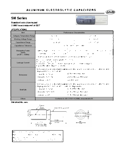 Elite [radial thru-hole] SM Series  . Electronic Components Datasheets Passive components capacitors Elite Elite [radial thru-hole] SM Series.pdf