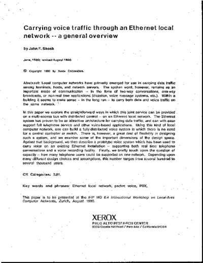 xerox Shoch Carrying Voice Traffic Through an Ethernet Local Network Aug80 xerox parc techReports Shoch_Carrying_Voice_Traffic_Through_an_Ethernet_Local_Network_Aug80.pdf