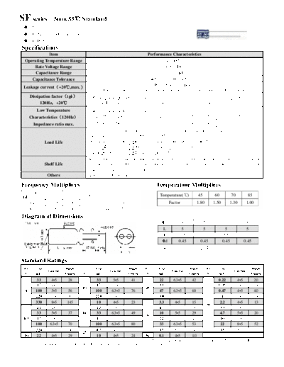 Acon [radial thru-hole] SF Series  . Electronic Components Datasheets Passive components capacitors Acon Acon [radial thru-hole] SF Series.pdf