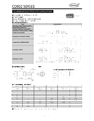 Nantung [radial thru-hole] CD50Z Series  . Electronic Components Datasheets Passive components capacitors Nantung Nantung [radial thru-hole] CD50Z Series.pdf