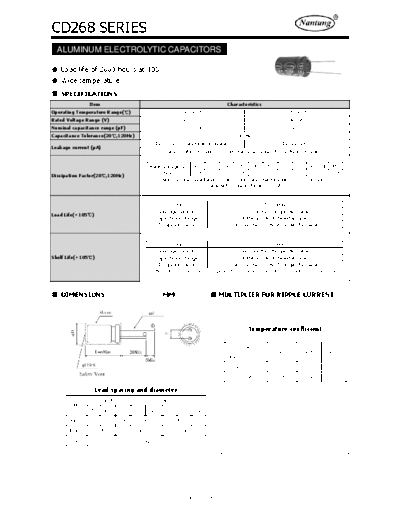 Nantung [radial thru-hole] CD268 Series  . Electronic Components Datasheets Passive components capacitors Nantung Nantung [radial thru-hole] CD268 Series.pdf