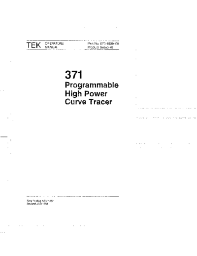 Tektronix TEK 371 Operating  Tektronix TEK 371 Operating.pdf