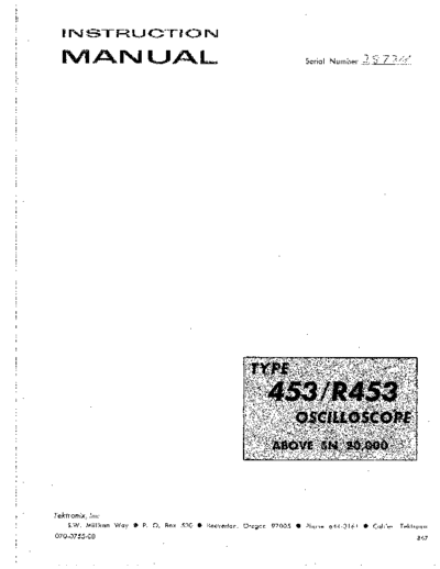 Tektronix TEK 453 R453 Instruction  Tektronix TEK 453 R453 Instruction.pdf