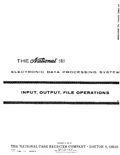 ncr F-7405 NCR-315 IO Jun61  ncr ncr-315 F-7405_NCR-315_IO_Jun61.pdf