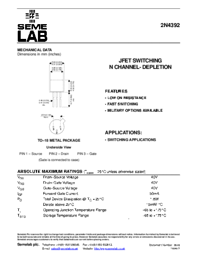 Keithley 2N4392 TG-128  Keithley 2001 ds 2N4392_TG-128.pdf