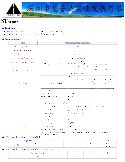 Huipuda [Radial thru-hole] ST Series  . Electronic Components Datasheets Passive components capacitors Huipuda Huipuda [Radial thru-hole] ST Series.pdf