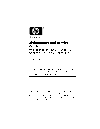 Hitachi hp special edition l2000 compaq presario v2000  Hitachi Notebook hp special edition l2000 compaq presario v2000.pdf