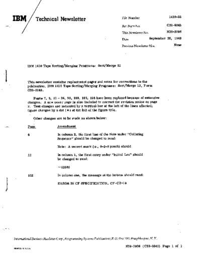 IBM C28-0343 N28-2006 TNL 1410 Sort Merge 12  IBM 1410 C28-0343_N28-2006_TNL_1410_Sort_Merge_12.pdf