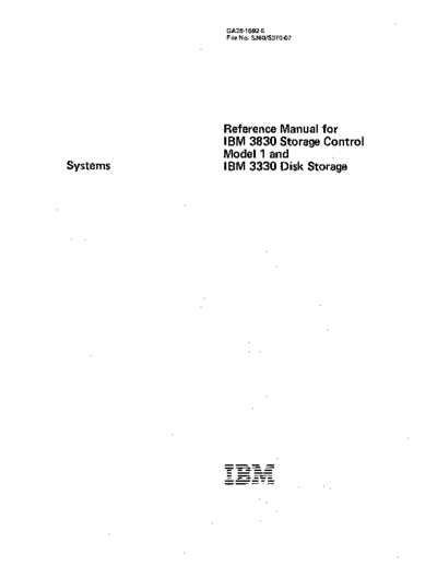IBM GA26-1592-5 Reference Manual for 3830 Storage Control Model 1 and 3330 Disk Storage Nov76 IBM dasd GA26-1592-5_Reference_Manual_for_IBM_3830_Storage_Control_Model_1_and_IBM_3330_Disk_Storage_Nov76.pdf