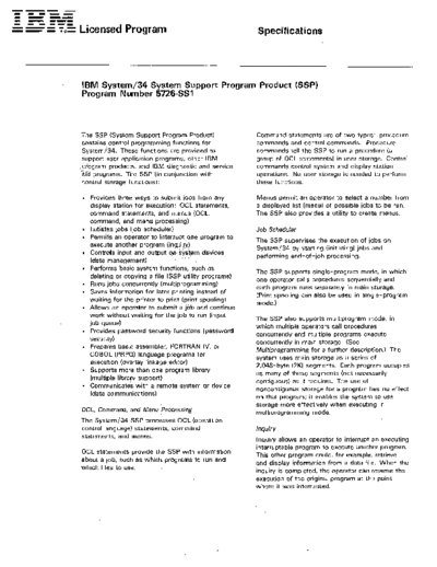 IBM GC21-7702-1_5726-SS1_System_34_System_Support_Program_Specifications_Jul78 IBM system34 GC21-7702-1_5726-SS1_System_34_System_Support_Program_Specifications_Jul78.pdf