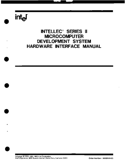 Intel 9800555C lec Series II Microcomputer Development System Hardware Interface Manual Jul83 Intel MDS2 9800555C_Intellec_Series_II_Microcomputer_Development_System_Hardware_Interface_Manual_Jul83.pdf