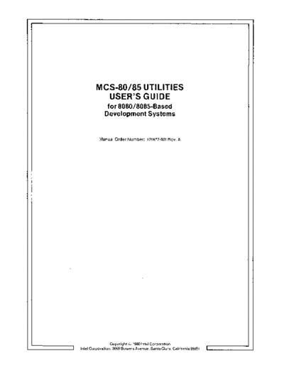Intel 121617-001 Utilities Users Guide for 8080 Based Development Systems Sep81 Intel ISIS_II 121617-001_Utilities_Users_Guide_for_8080_Based_Development_Systems_Sep81.pdf