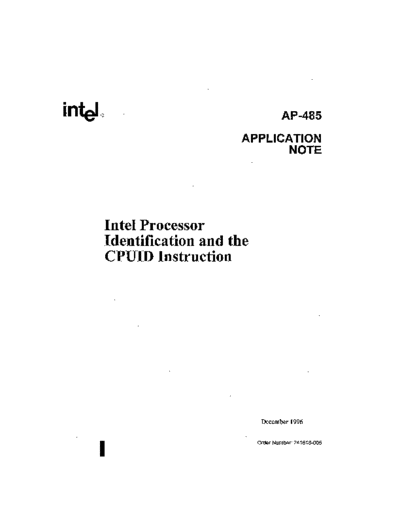 Intel AP-485 Intel Processor Identification and the CPUID Instruction Dec96 Intel appNotes AP-485_Intel_Processor_Identification_and_the_CPUID_Instruction_Dec96.pdf