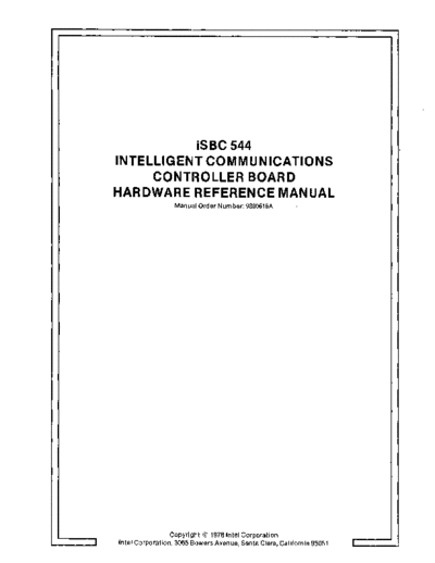 Intel 9800616A iSBC 544 Terminal Controller Hardware Reference Manual Aug78 Intel iSBC 9800616A_iSBC_544_Terminal_Controller_Hardware_Reference_Manual_Aug78.pdf